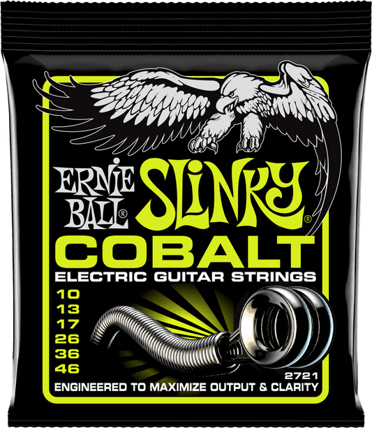 Ernie Ball 2721 Cobalt Regular Slinky 10-46 – Jeu de cordes pour guitare électrique