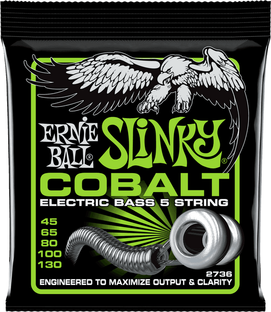 Jeu de Cordes Basse Cobalt – Slinky 5 Cordes 45-65-80-100-130 ERNIE BALL 2736