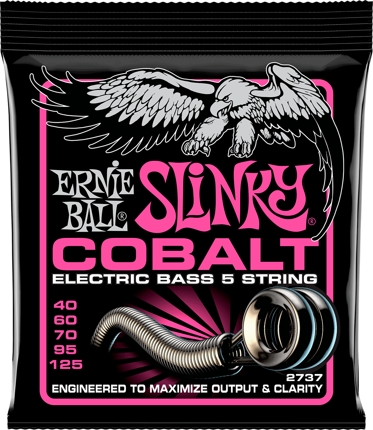 Jeu de Cordes Basse Cobalt Slinky 5 Cordes 40-60-75-95-125 – ERNIE BALL 2737