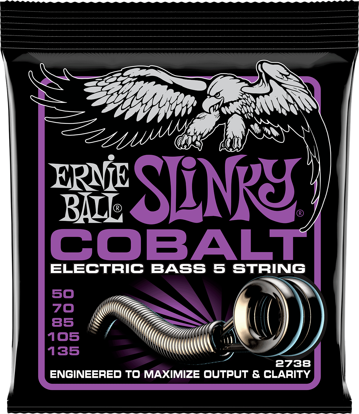 Jeu de Cordes Basse Cobalt Slinky 5 Cordes 50-70-85-105-135 – ERNIE BALL 2738