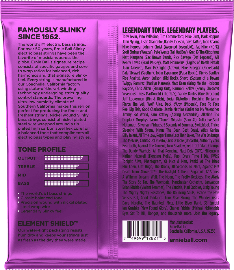 Jeu de Cordes Basse 5 Cordes – Power Slinky 50-70-85-105-135 ERNIE BALL 2821