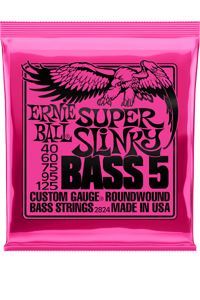 Jeu de Cordes Basse 5 Cordes – Super Slinky 40-60-75-95-125 ERNIE BALL 2824