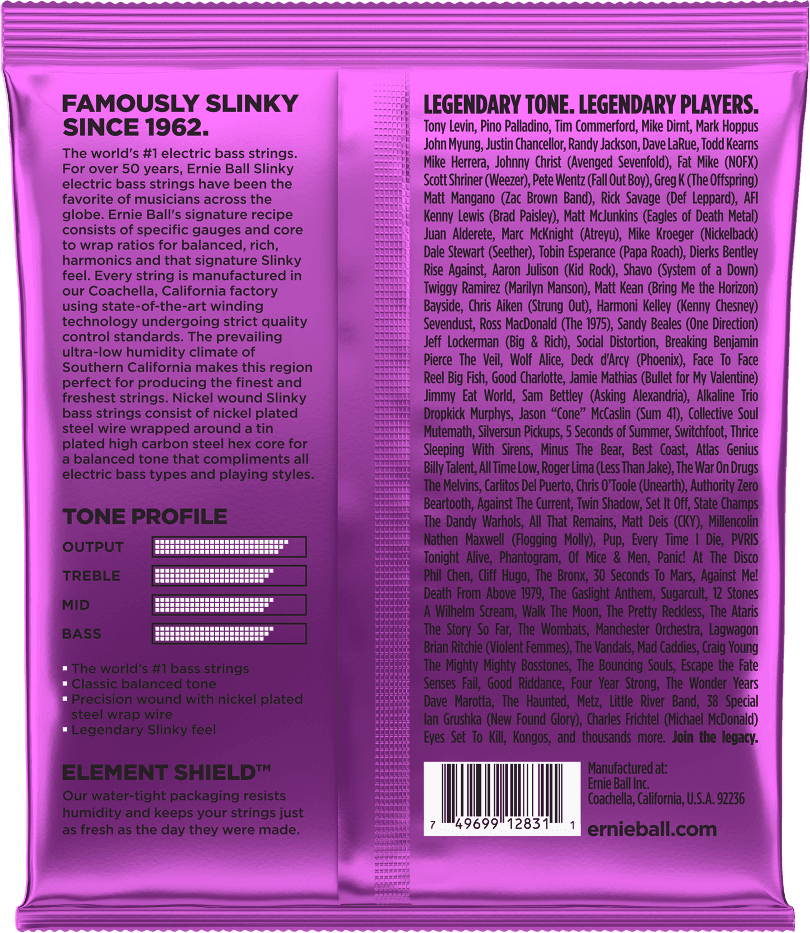 Jeu de Cordes Basse – Power Slinky 55-75-90-110 ERNIE BALL 2831