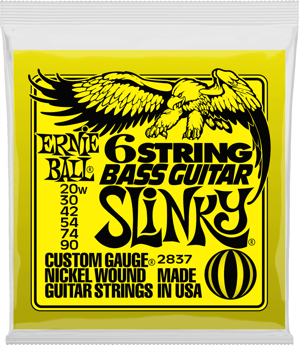 Jeu de Cordes Basse 6 Cordes – Slinky 20-30-42-54-74-90 ERNIE BALL 2837