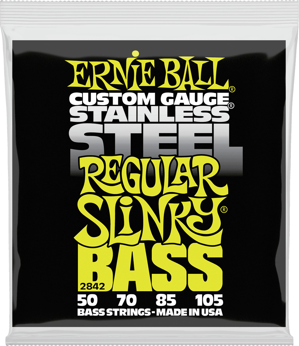 Jeu de Cordes Basse Stainless Steel – Regular Slinky 50-70-85-105 ERNIE BALL 2842
