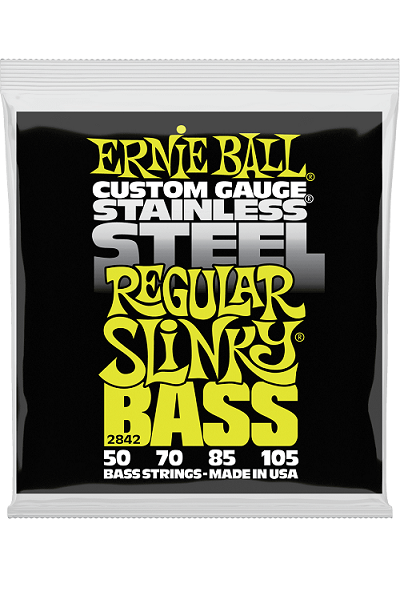 Jeu de Cordes Basse Stainless Steel – Regular Slinky 50-70-85-105 ERNIE BALL 2842