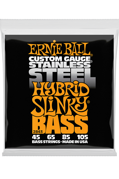 Jeu de Cordes Basse Stainless Steel Hybrid Slinky 45-65-85-105 ERNIE BALL 2843