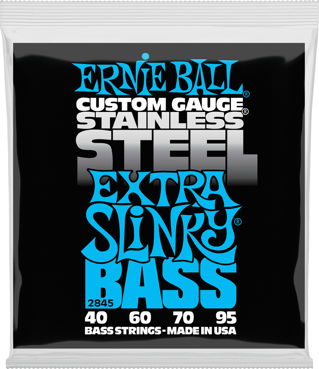 Jeu de Cordes Basse Stainless Steel Extra Slinky 40-60-70-95 ERNIE BALL 2845 - SOLDES