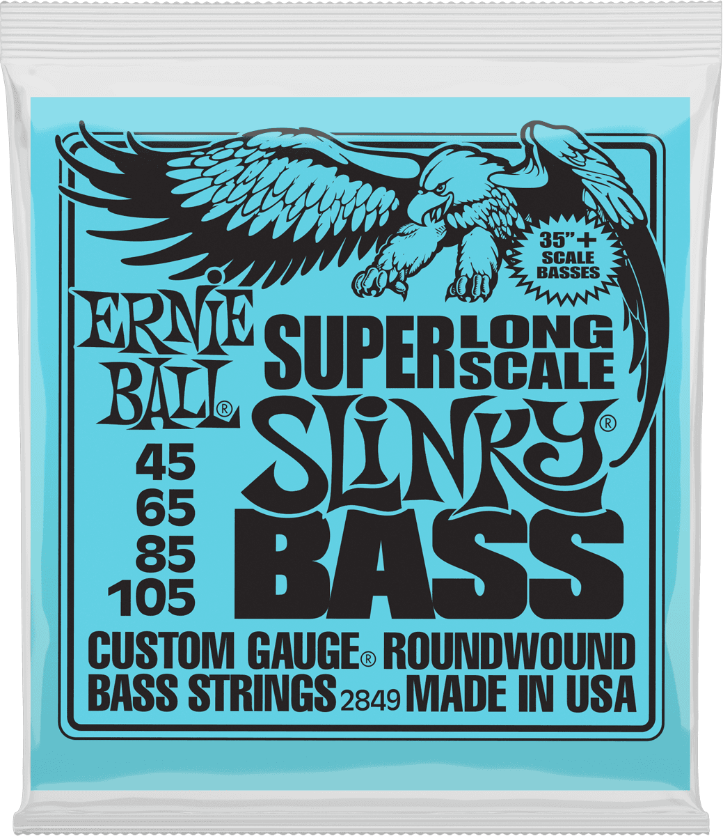 Jeu de Cordes Basse Super Long Scale – Ernie Ball Slinky 45-65-85-105 2849