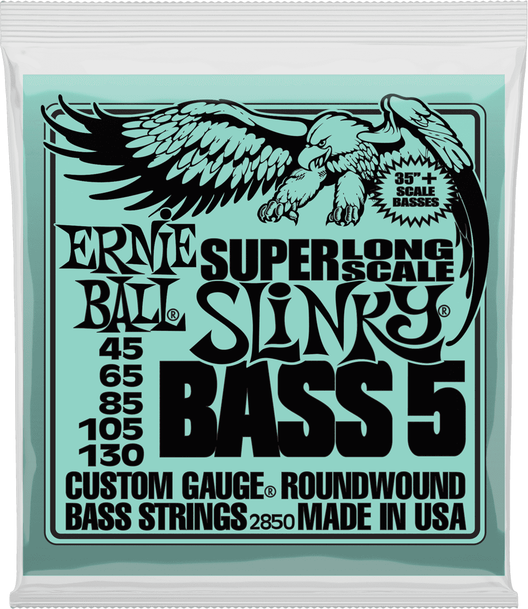Jeu de Cordes Basse 5 Cordes – Slinky Super Long 45-65-85-105-130 ERNIE BALL 2850
