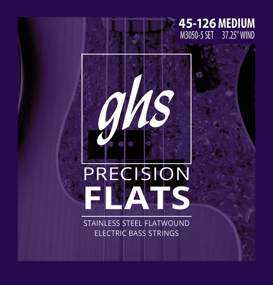 Jeu de cordes basse électrique GHS M3050-5 Precision Flats Medium 5 cordes 45-126