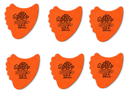 Lot de 6 médiators Dunlop Tortex Fin 0.60 mm 414R60