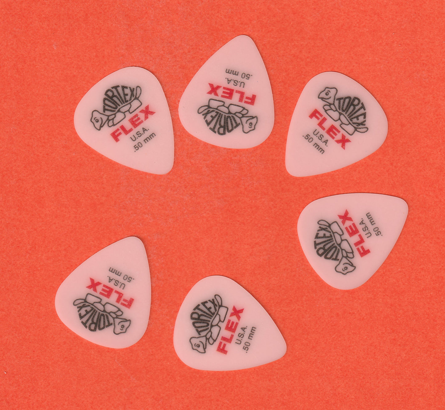 Lot de 6 médiators Dunlop Tortex Flex Standard - 428R50 – 0,50 mm