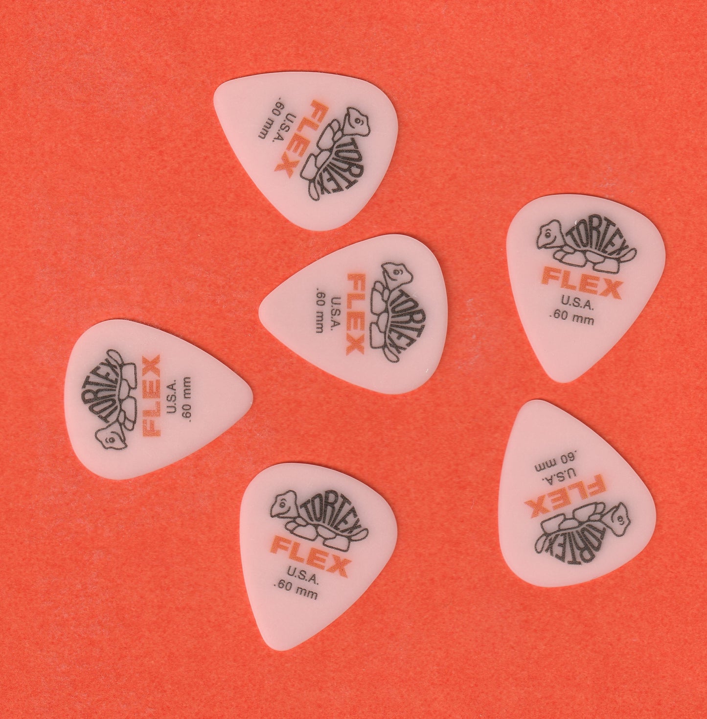 Lot de 6 médiators Dunlop Tortex Flex Standard - 428R60 – 0,60 mm