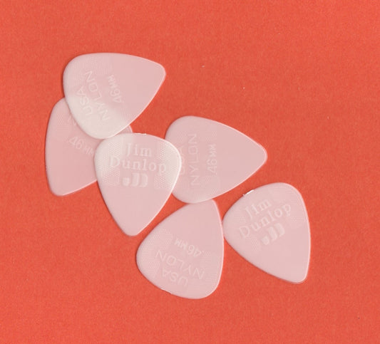 LOT DE 6 MEDIATORS DUNLOP NYLON STANDARD 0.46MM