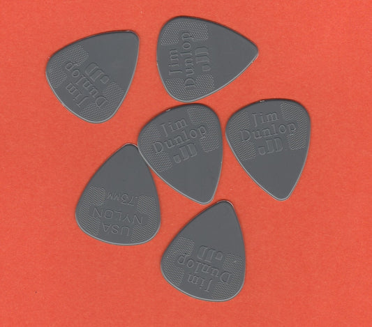 lot de 6 médiators dunlop nylon standard 0.73mm