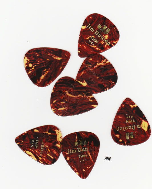 MEDIATOR CELLULOID DUNLOP ECAILLE THIN - .LOT DE 6