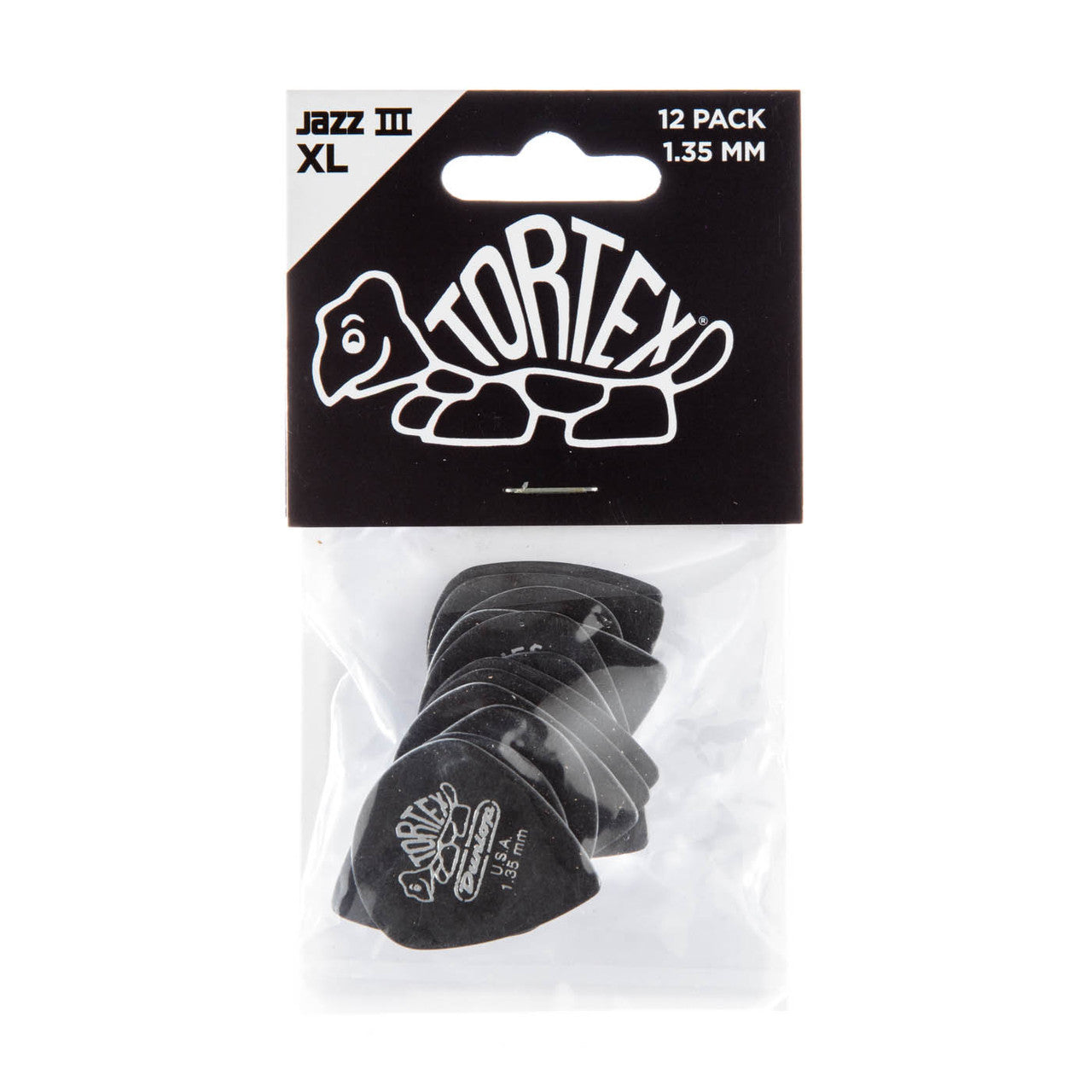 Player’s Pack de 12 médiators Dunlop Tortex Jazz III XL 1.35 mm 498P135