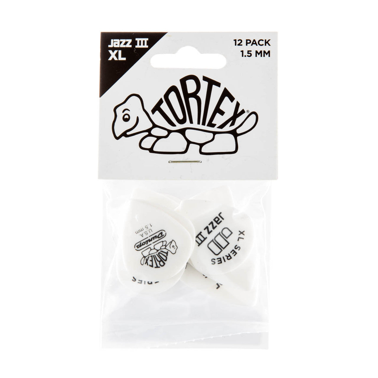 Player’s Pack de 12 médiators Dunlop Tortex Jazz III XL 1.50 mm 498P150