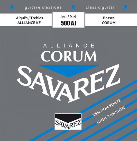SAVAREZ 500AJ Alliance Corum Bleu Tirant Fort – Jeu de cordes guitare classique
