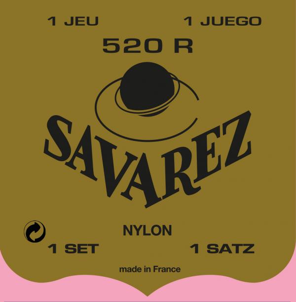 JEU DE CORDES GUITARE CLASSIQUE SAVAREZ 520R TRADITIONNELLE ROUGE tirant normal