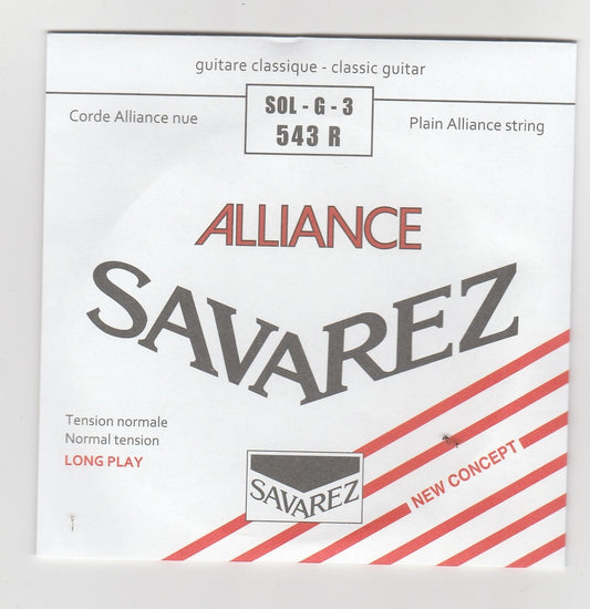 CORDE GUITARE CLASSIQUE NYLON FILEE SOL 3EME SAVAREZ ALIANCE 543R