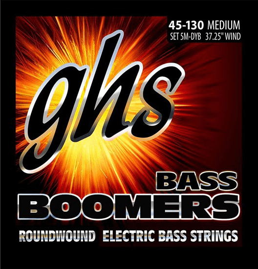 Jeu de cordes basse électrique GHS 5MDYB Boomers – Filet rond – Medium 45-130 (37,5" Scale)