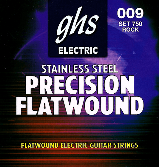Jeu de cordes guitare électrique GHS 750 Precision Flatwound Stainless Steel Ultra Light 09-42