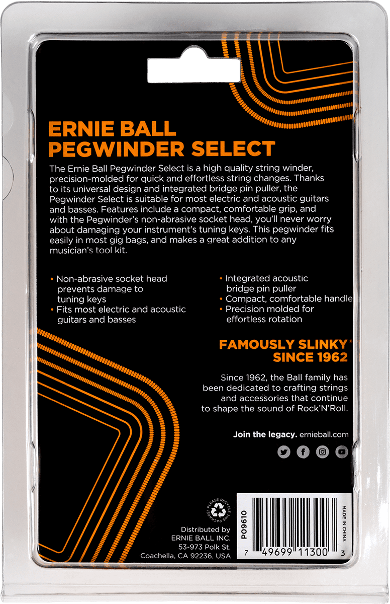 Tourne-mécaniques Ernie Ball Pegwinder Select 9610