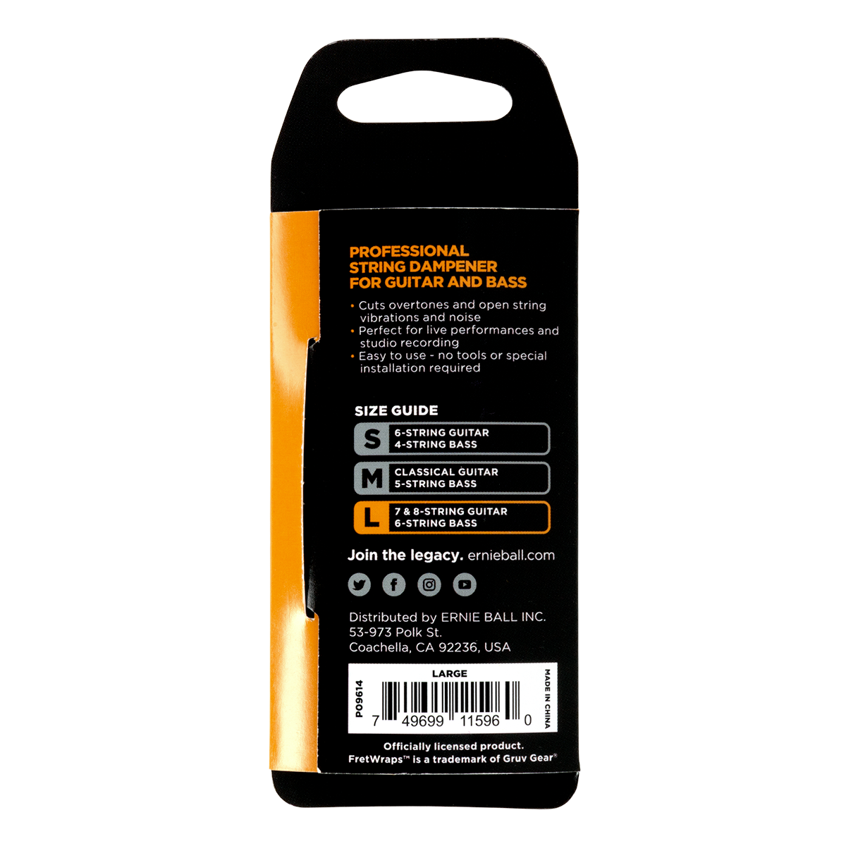 FretWraps Taille L ERNIE BALL 9614