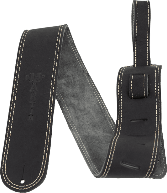 Courroie guitare cuir noir doublée suède MARTIN A0013