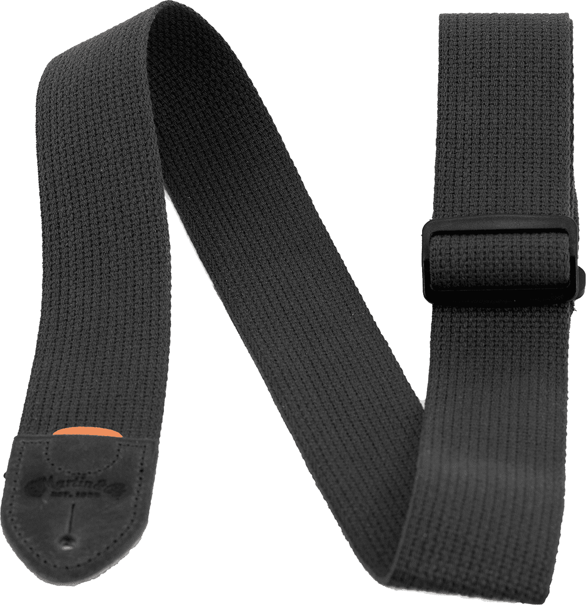 Courroie guitare MARTIN A0104 – Tissu noir avec attaches en cuir