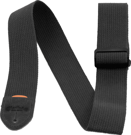 Courroie guitare MARTIN A0104 – Tissu noir avec attaches en cuir