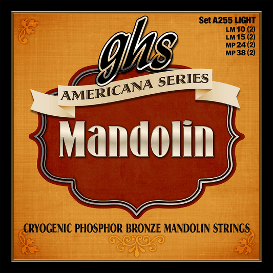 Jeu de cordes pour mandoline GHS A255 Americana Light 10-15-24-38