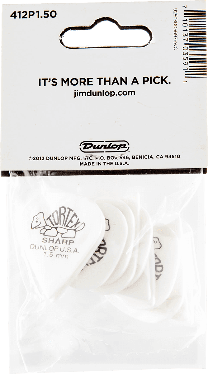 Player’s Pack 12 médiators Dunlop Tortex Sharp 1.50mm 412P150
