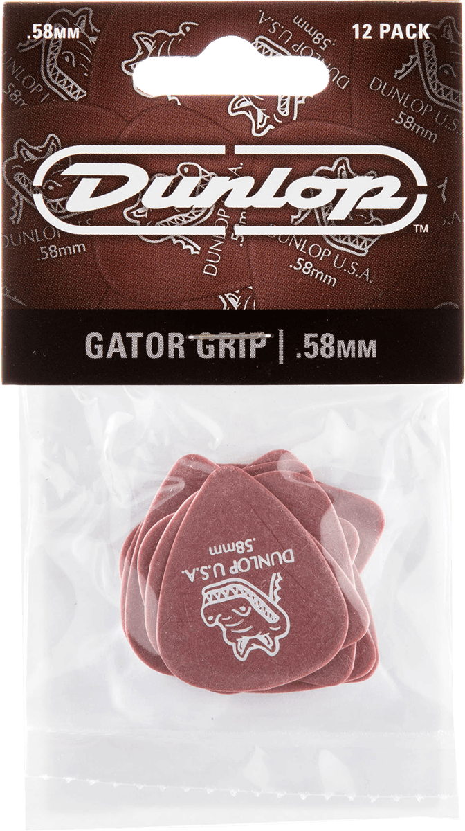 Player’s Pack de 12 médiators Dunlop Gator Grip 0.58mm 417P058