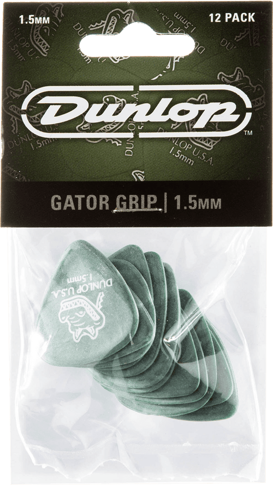 Player’s Pack – Lot de 12 médiators Dunlop Gator Grip 1.50mm 417P150