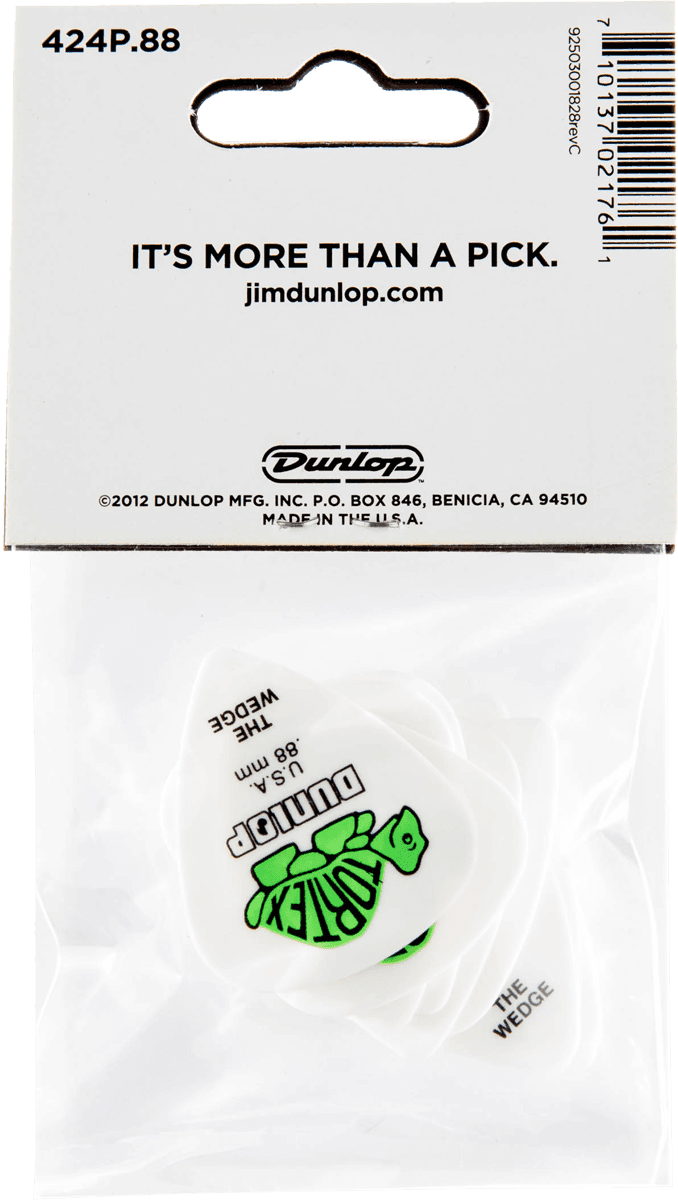 Players Pack 12 médiators Dunlop Tortex Wedge 0.88 mm 424P88