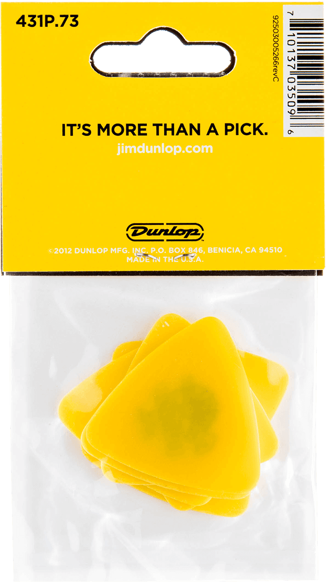 Players Pack 6 Médiators Dunlop Tortex Triangle 0.73 mm 431P73