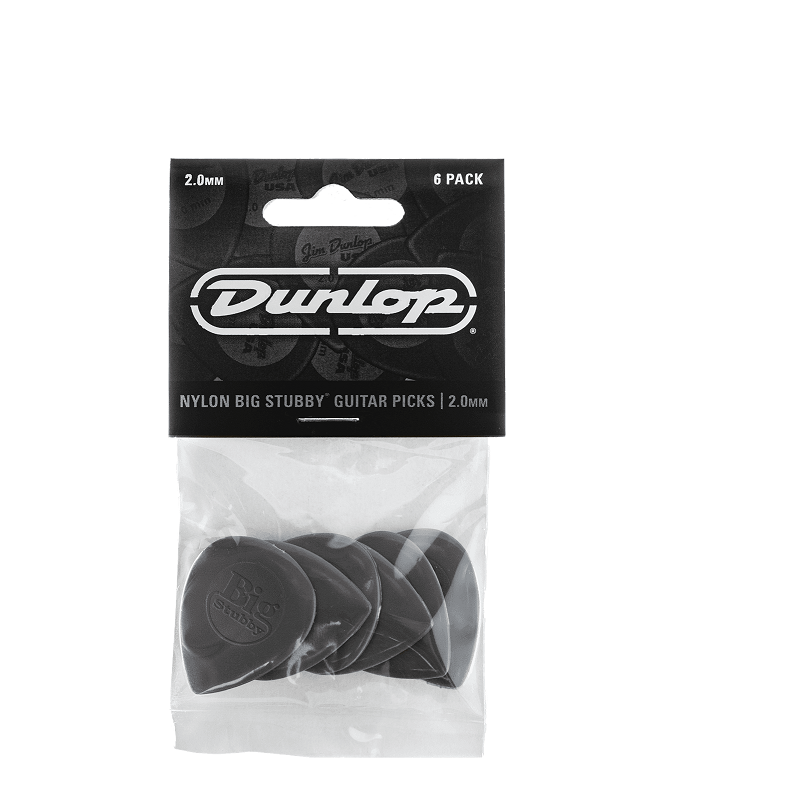 Dunlop Player’s Pack 445P2.0 – Pack de 6 médiators Nylon Big Stubby 2,0 mm