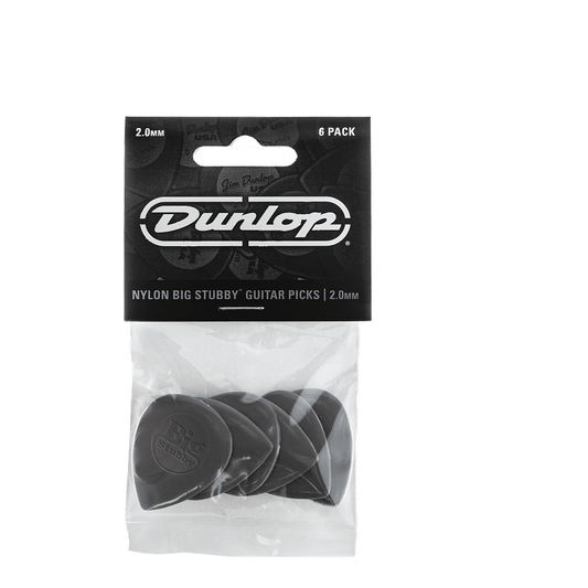 Dunlop Player’s Pack 445P2.0 – Pack de 6 médiators Nylon Big Stubby 2,0 mm