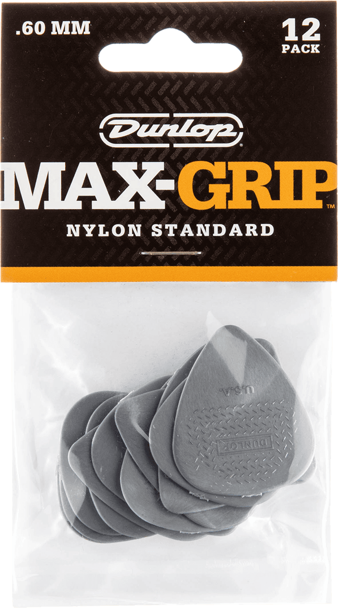 Player’s Pack de 12 médiators Dunlop Nylon Max-Grip 0.60mm 449P60