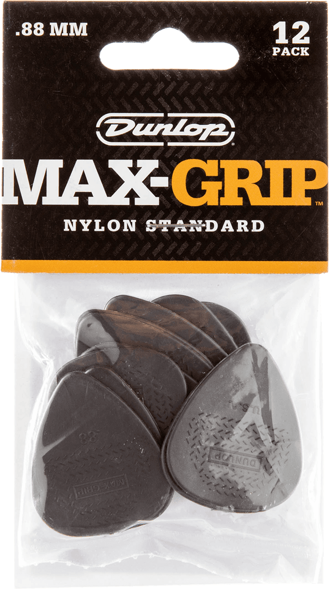 Player’s Pack de 12 médiators Dunlop Nylon Max-Grip 0.88mm 449P88