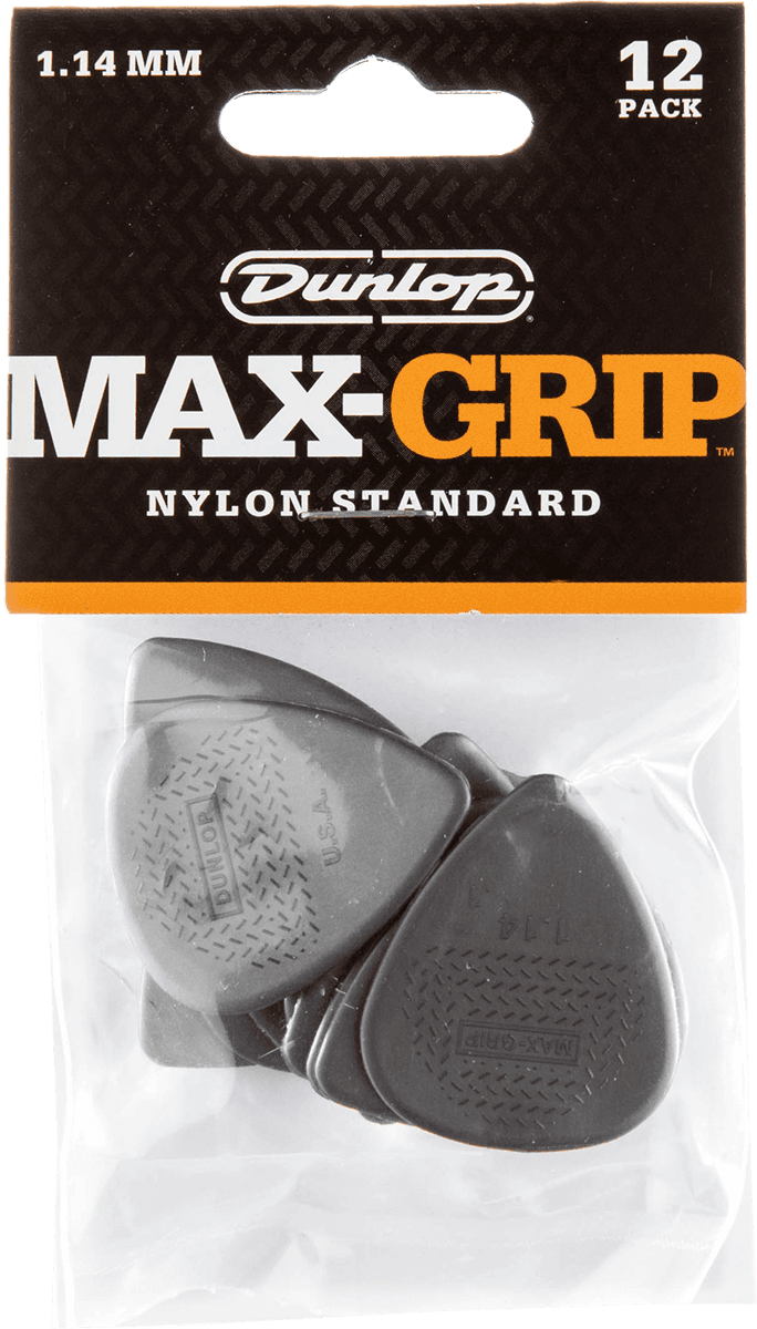 Player’s Pack de 12 médiators Dunlop Nylon Max-Grip 1.14mm 449P114