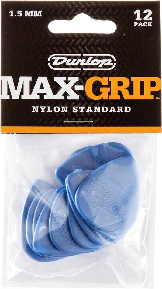 Lot de 12 médiators Dunlop Nylon Max-Grip 1.50mm 449P150