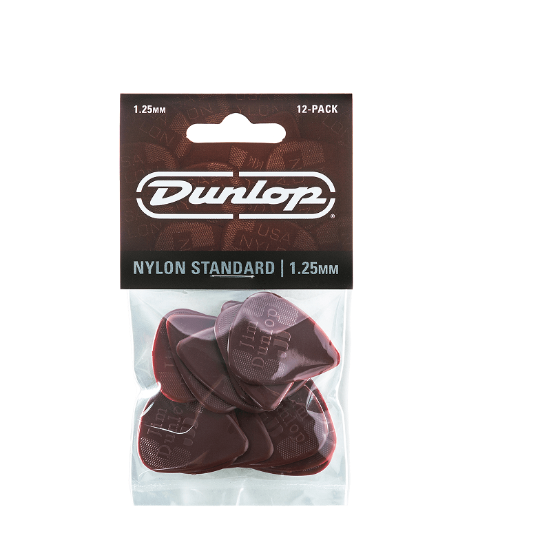 Lot de 12 médiators Dunlop Nylon Standard 0.125mm 44P125