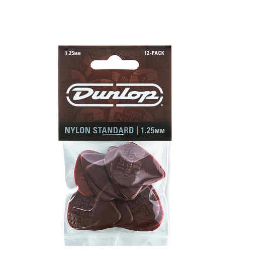 Lot de 12 médiators Dunlop Nylon Standard 0.125mm 44P125
