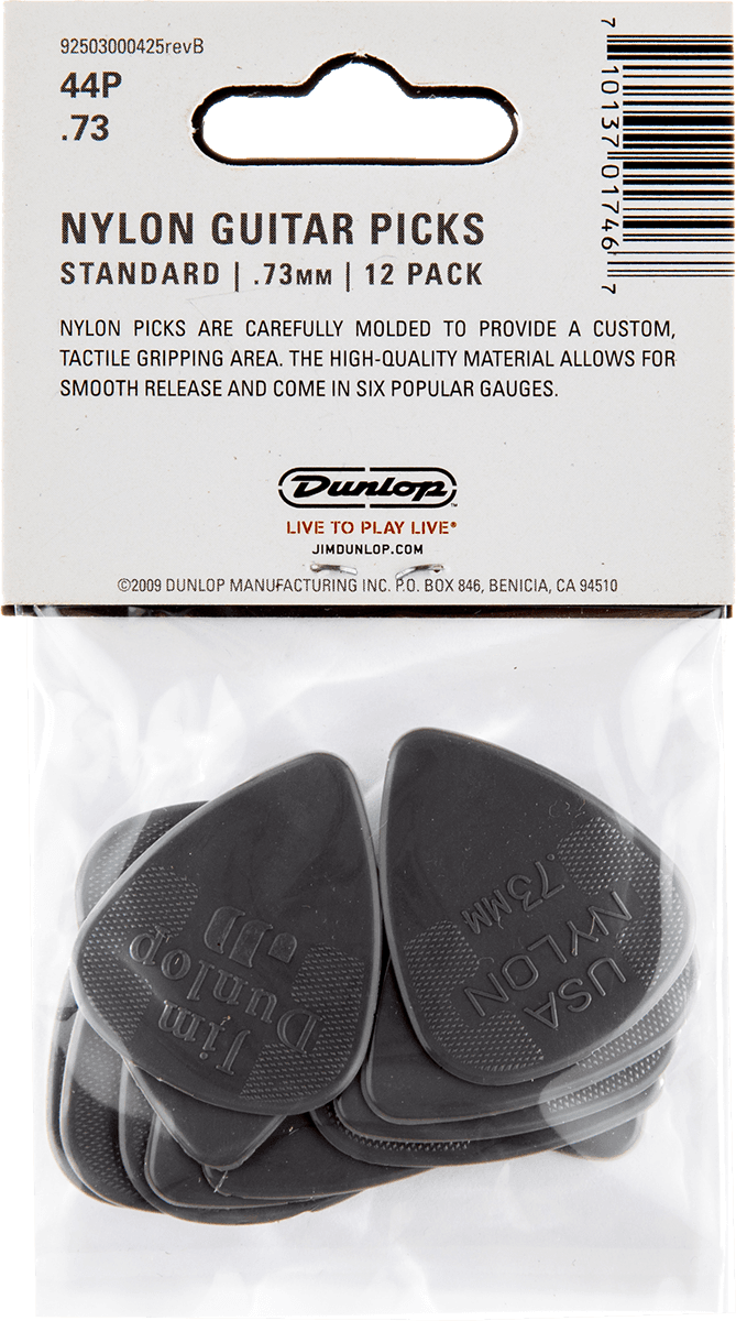Player’s Pack 12 médiators Dunlop Nylon Standard 0.73mm 44P73