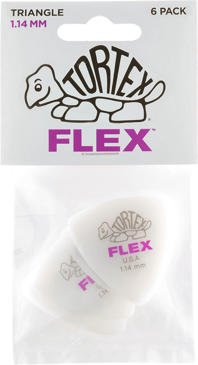 Player’s Pack de 6 médiators Dunlop Tortex Flex Triangle 1.14mm 456P114