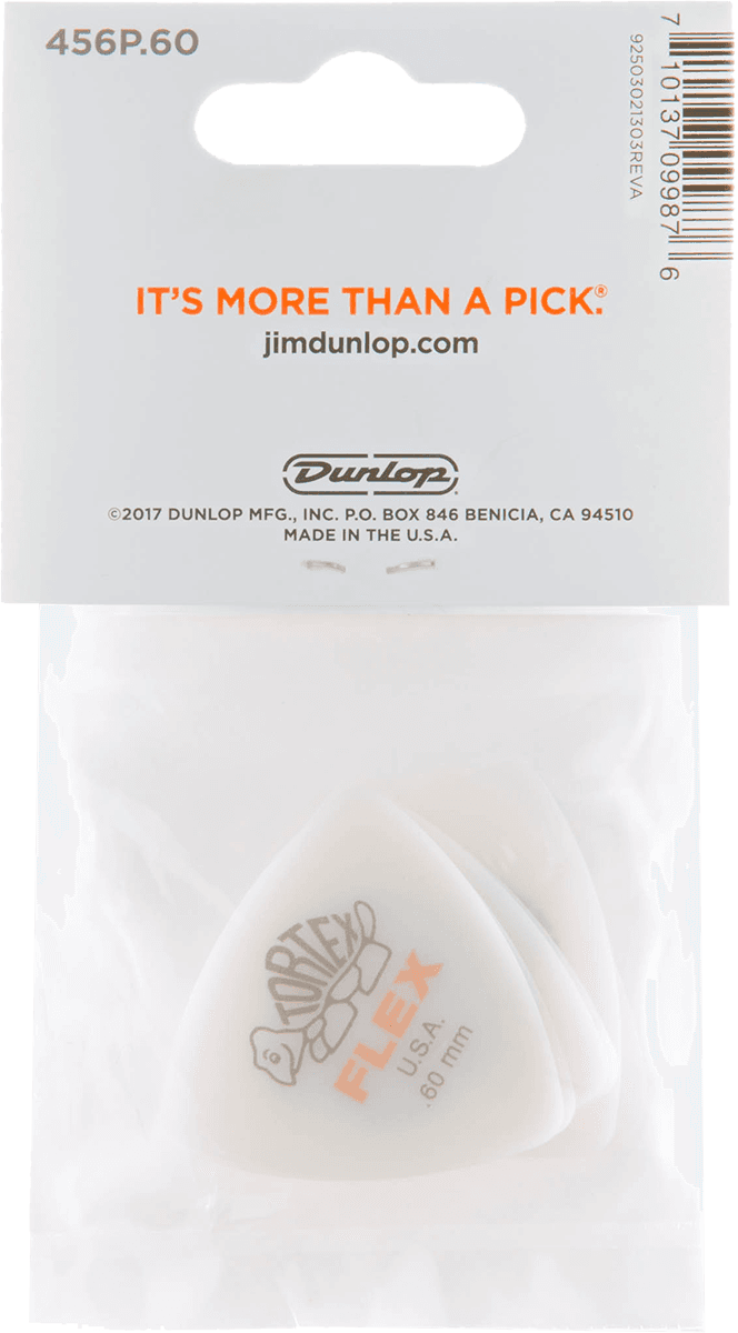 Player’s Pack de 6 médiators Dunlop Tortex Flex Triangle 0.60mm 456P60